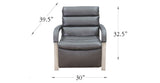 Carter Leather Chair, Quartz Gray