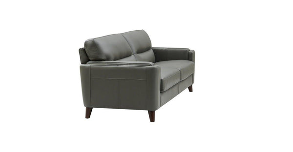 Elm Leather Loveseat, Steel Gray