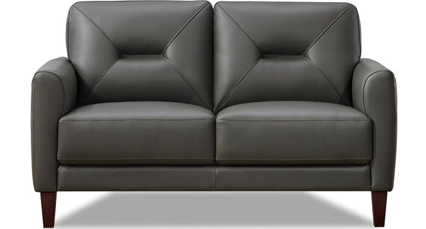 Mavis Leather Sofa Collection, Steel Gray