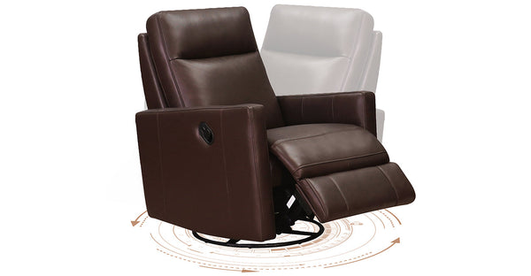 Ashby Manual Swivel Glider Leather Recliner