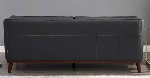 Ashland Leather Sofa, Charcoal